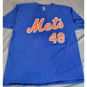 MLB Majestic New York Mets Jacob deGrom #48 T-Shirt Men’s Large Blue MLB Player